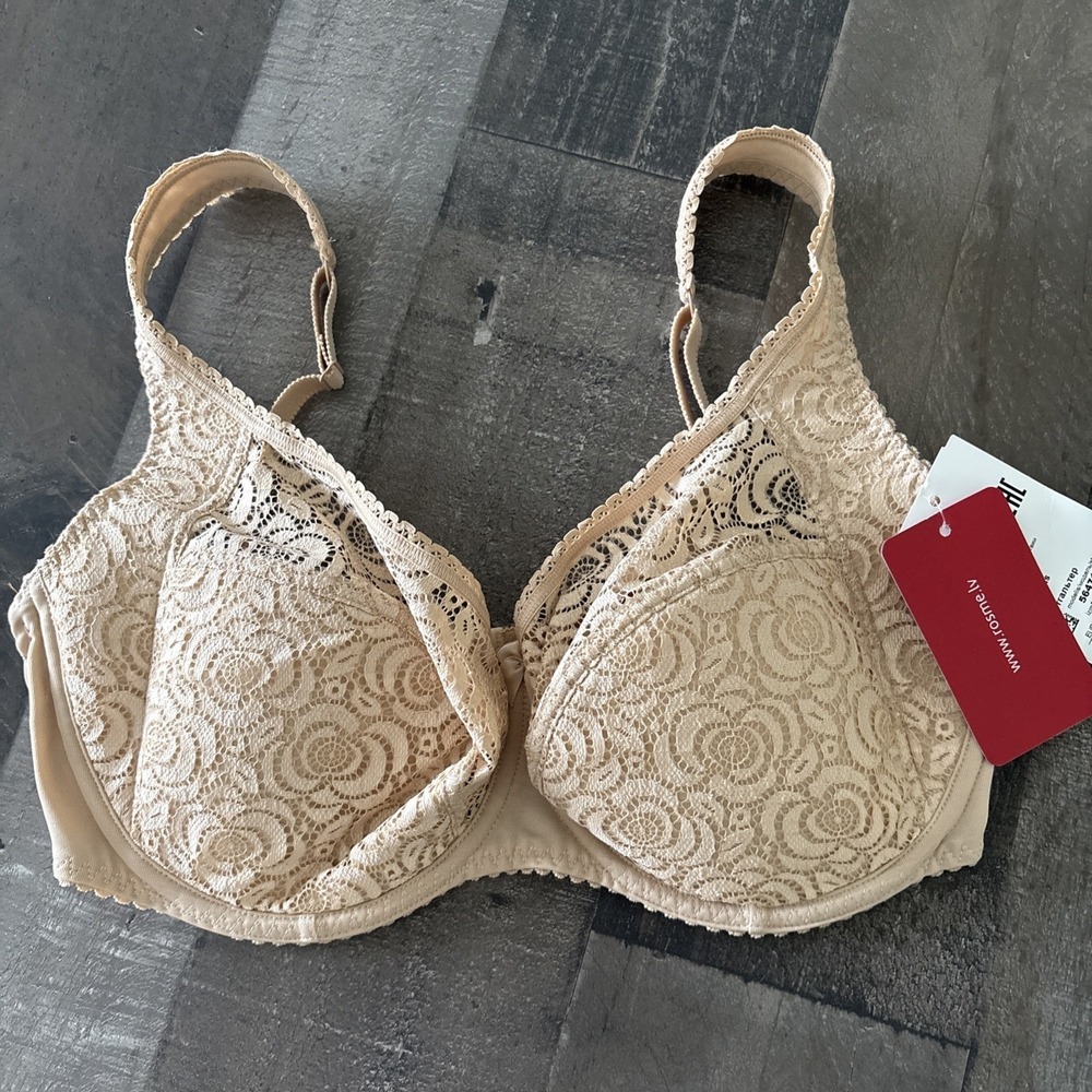 Rosme US 40DD/E Annija Half Padded Beige Bra 564717  New